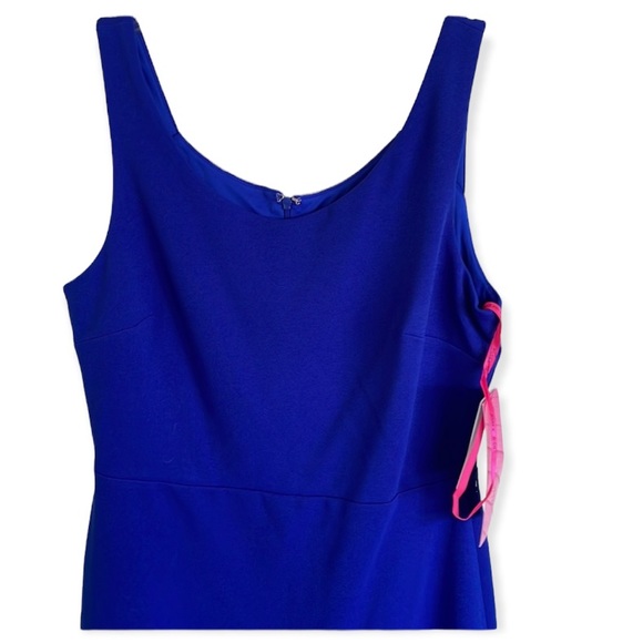 NWT BETSEY JOHNSON Cobalt Blue Bodycon Double Scoop Neck Sleeveless Dress - Picture 3 of 8